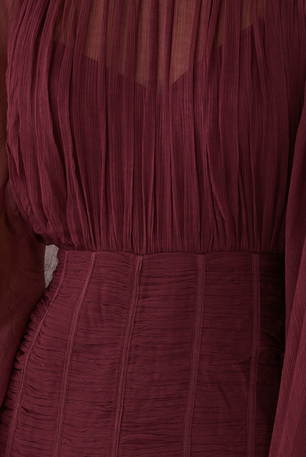 فستان ماركيز قصير مقسم بأجزاء بكشكش